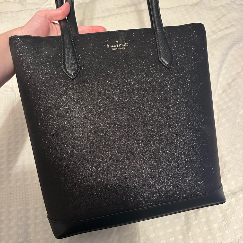 Kate Spade Black Glitter Tote Bag